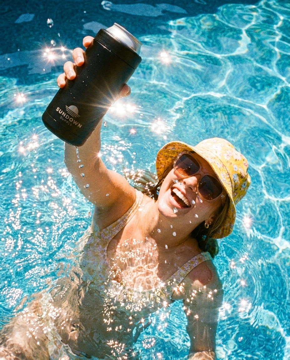 Sundown cooler in the pool